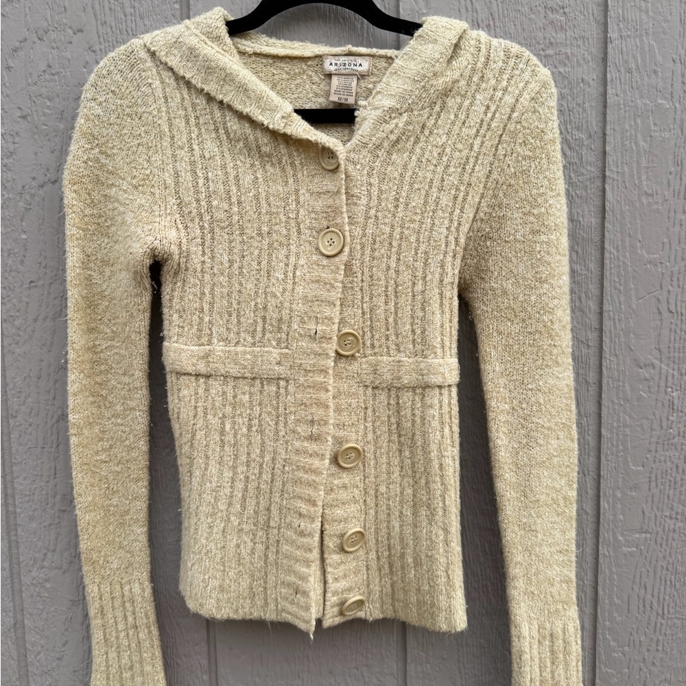 Arizona Jean Company Cream Button-Up Cardigan